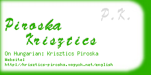 piroska krisztics business card